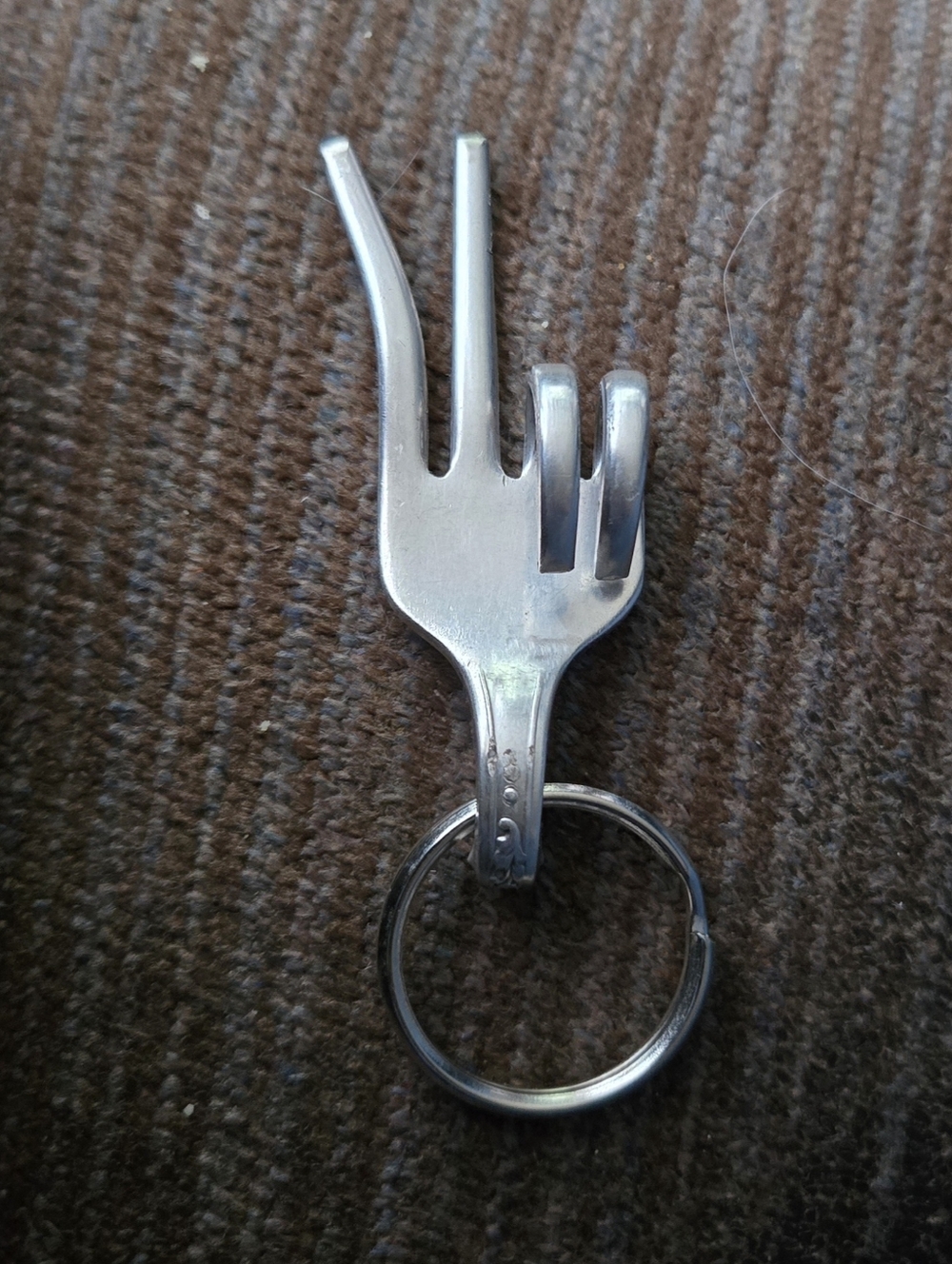 Novelty Fork Keychain - Silver